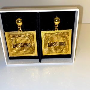H&M x Moschino Gold Crystal Earrings - clip on